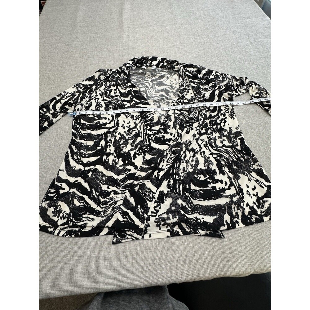 Peter Nygard Open Front Cardigan ~ Subtle Metallic Threading~ Animal Print ~ S